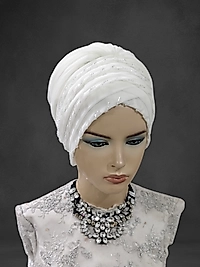 İşlemeli bone gelin başı