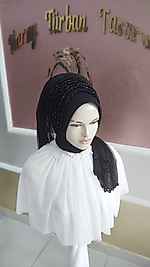 Siyah Ful işlemeli duvaklı modelimiz