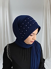 Işıltı model açık Lacivert simsiz kumas