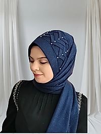 Simli açık lacivert Hürrem model