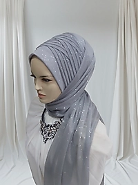 Açık gri 4 lu geçiş Duvaksiz Şal model